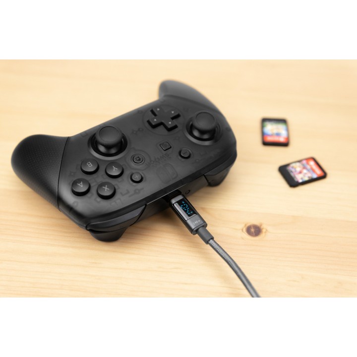 ANSMANN Cable amb recobriment tèxtil i connectors USB-C als