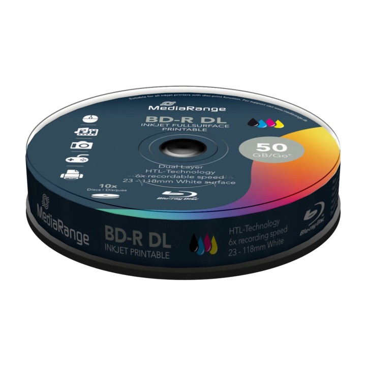 MEDIARANGE Płyta Blu-ray do zadruku BD-R 50GB 6X MR509 10
