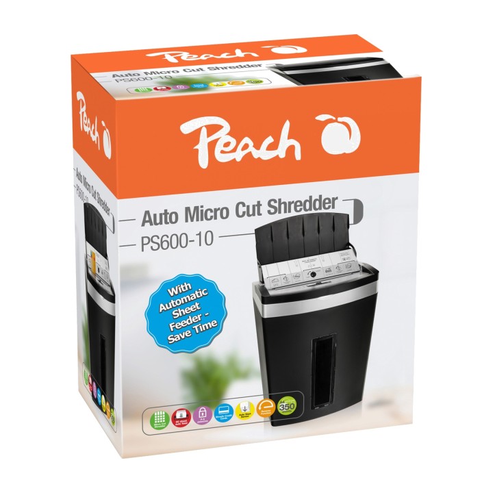 PEACH Mikrosilppuri automaattisella syötöllä PS600-10 20L