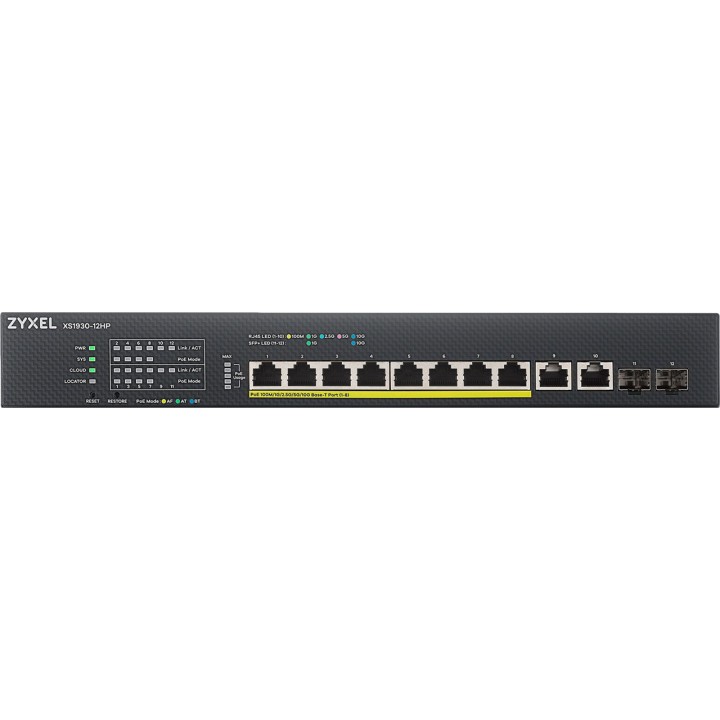 ZYXEL 10-portars 10G PoE L3-hanterad switch XS1930-12HP
