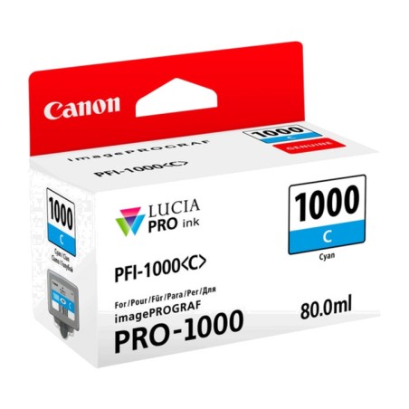 cartucho de tinta pigmentada para impresora de gran formato imageprograf-pfi-1000c 80ml