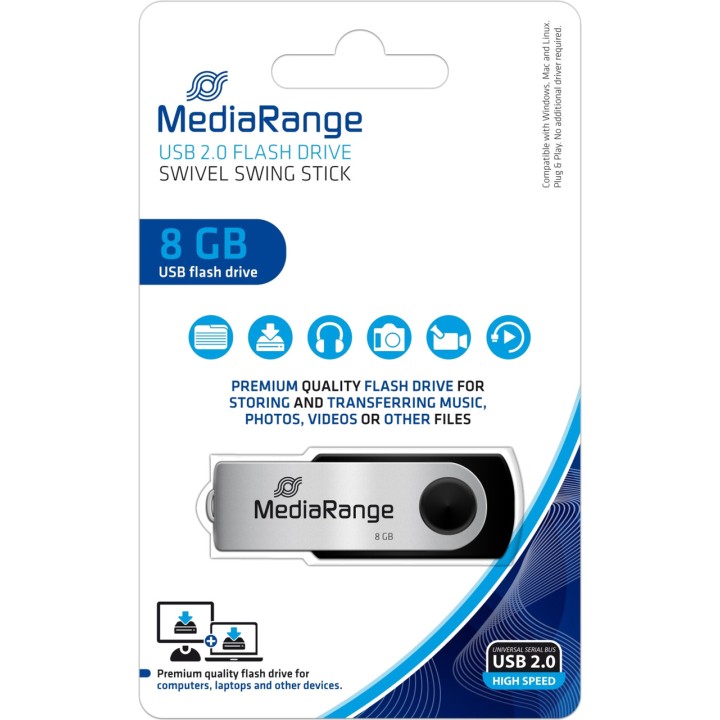MEDIARANGE Obrotowa podwójna pamięć USB OTG ze złączem