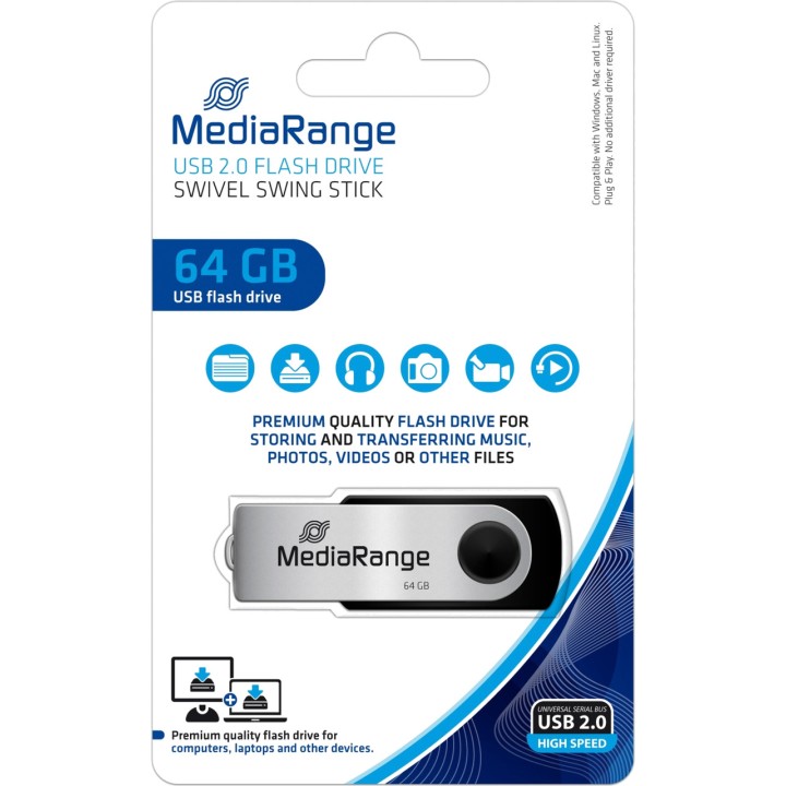 MEDIARANGE Drehbarer Dual-OTG-USB-Stick mit