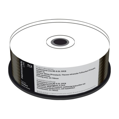 printable blank blu-ray disc bd-r dl 50gb 6x 25 uds mrpl404