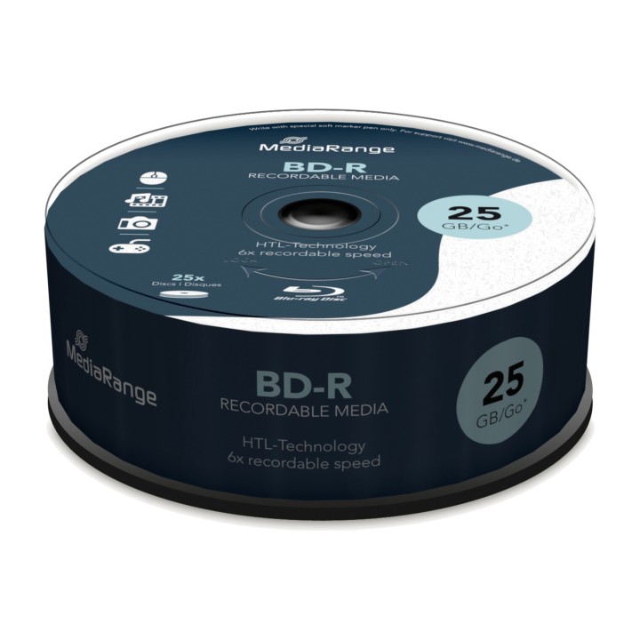 MEDIARANGE Zapisovateľný disk Blu-ray BD-R 25GB 6X MR514 25