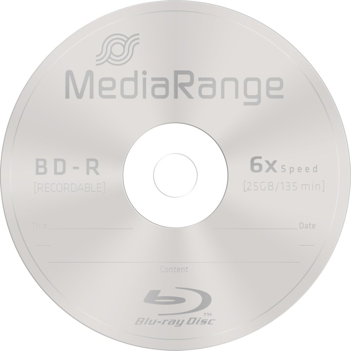 MEDIARANGE Εγγράψιμος κενός δίσκος Blu-ray BD-R 25GB 6X