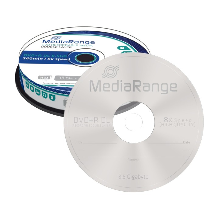 MEDIARANGE Disco virgem gravável DVD+R-DL 8,5GB 8X MR466 10