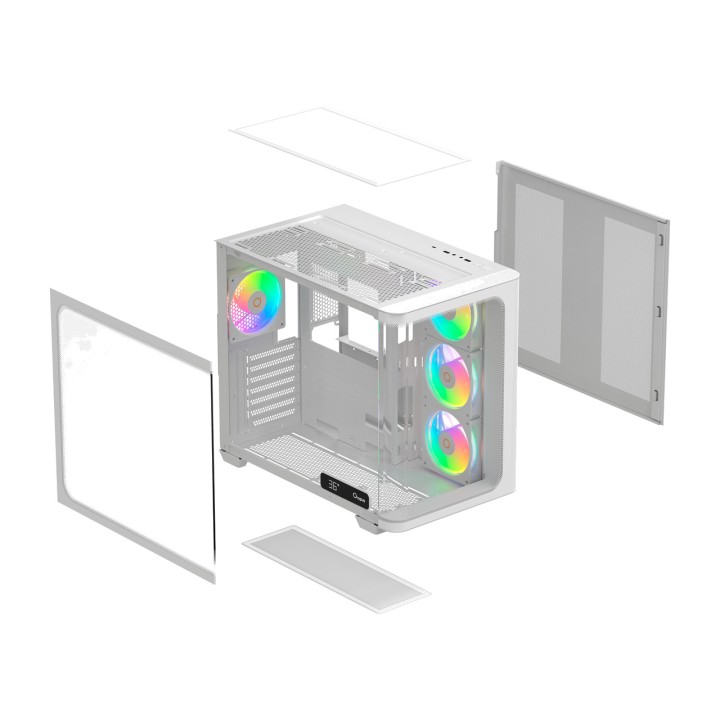 OCYPUS Midi-tower-pc-behuizing met panoramisch glas en