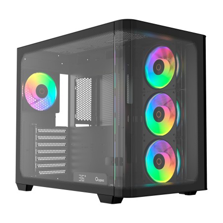 caixa de pc semitorre amb vidre panoràmic i pantalla iota c70 curve argb-digital-atx