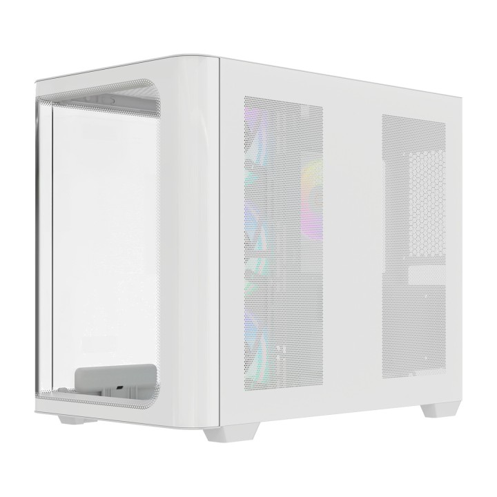 OCYPUS Midi-Tower-PC-Gehäuse mit Panoramaglas und Display