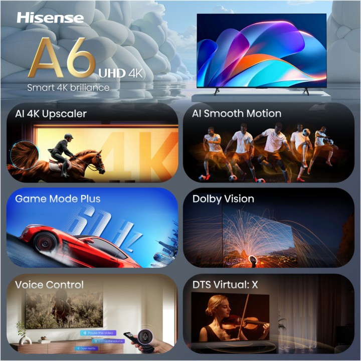 HISENSE Fernseher LED 4K 65A6S 65" 100196222