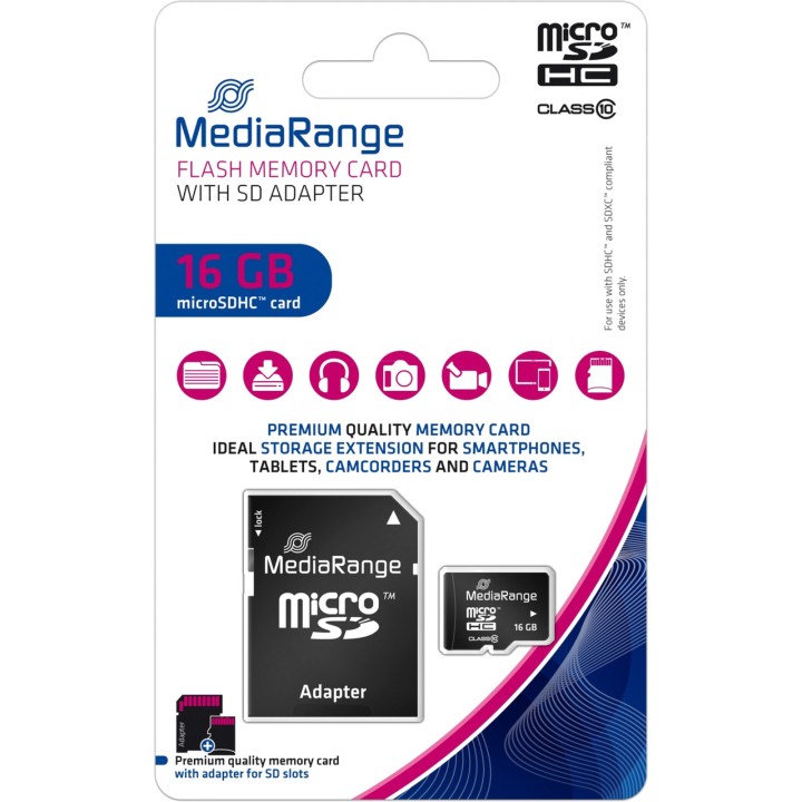 MEDIARANGE Targeta de memòria microSD MICROSDHC-16GB C10