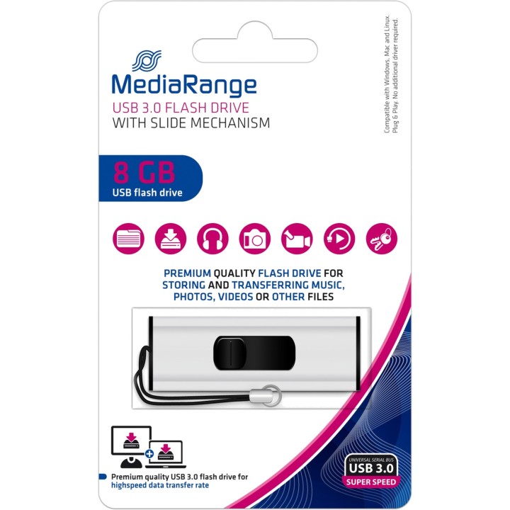 MEDIARANGE USB-minne 3.2 GEN 1 8GB MR914 1617480