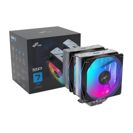 disipador de cpu de doble torre mp7 argb 120mm