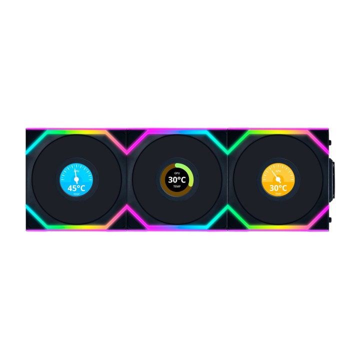 LIAN LI PC case fan with display and reverse blades UNI FAN