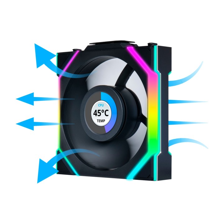 LIAN LI Ventilateur de boîtier PC avec écran et pales