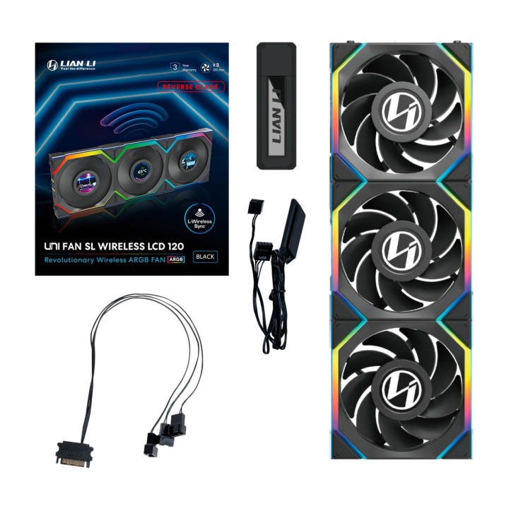 LIAN LI Ventola per case PC con display e pale invertite UNI