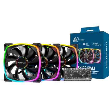 ventilador de caja para pc ax120 pwm 120mm 3 uds