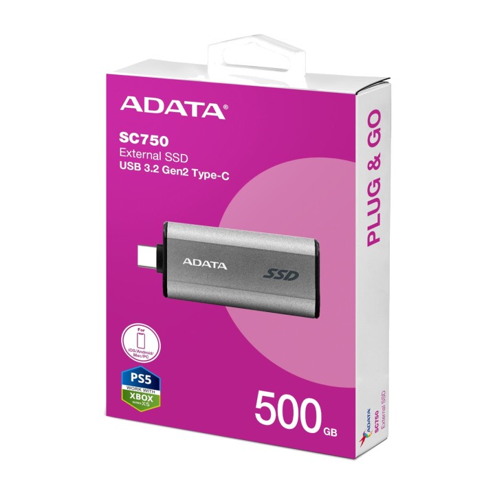 ADATA Prenosťový externý SSD SC750 500GB-USB-C 3.2 GEN 2
