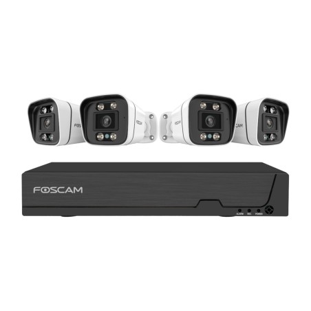 kit de videovigilancia con grabador nvr poe de 8 canales y 4 cámaras fna108e b4 2tb 4k