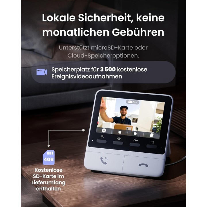 SWITCHBOT Campainha com vídeo Wi-Fi e ecrã interior