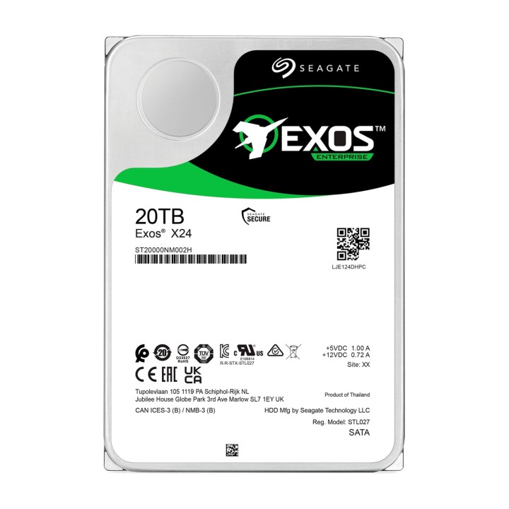 SEAGATE Intern 3,5-tums hårddisk för server EXOS X24 20TB