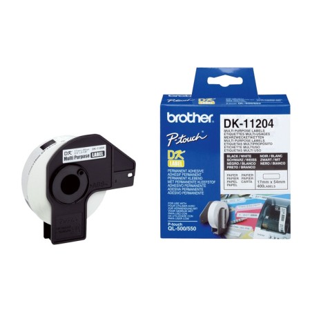 rollo de etiquetas precortadas para impresora térmica dk-11204 17x54mm 400 uds