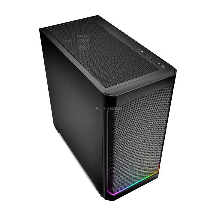 SHARKOON Caja de PC minitorre con frontal de malla MK4-RGB-STRIP MICRO-ATX 100059376