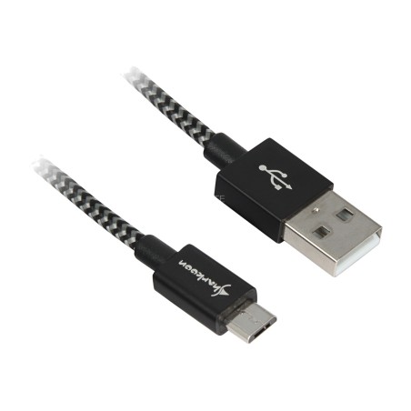 cable trenzado de carga y datos usb-2.0 a/micro-b 3m