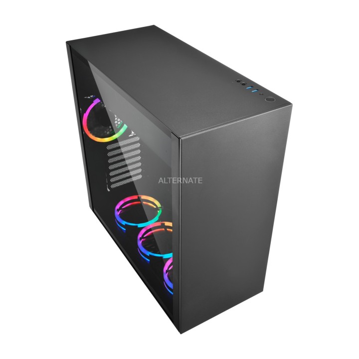 SHARKOON Stalen mid-tower-pc-behuizing met gehard glas