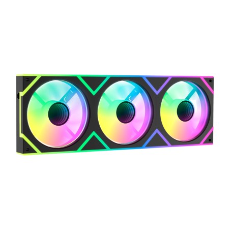 pc-chassifläktkit med omvända fläktblad gamma f36 argb 3x120mm