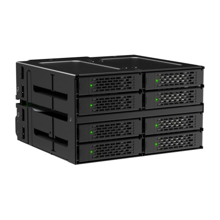 rack extraíble para ssd nvme en 2 bahías de 5,25 pulgadas tougharmor-mb508v5p-b 8x2,5"-pcie 5.0