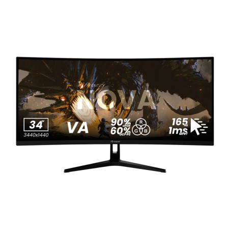 gebogener ultrawide-gaming-monitor nova 34t2k165 34" uwqhd 165hz