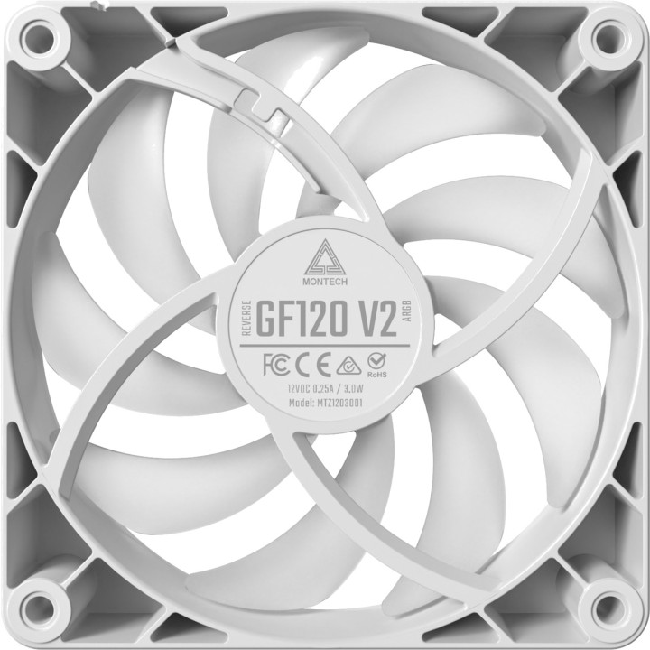 MONTECH Ventilador de caja para PC GF120R V2 ARGB PWM 120MM 3 UDS 100141043VAR