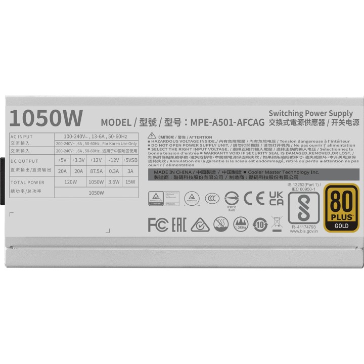 COOLER MASTER Napájecí zdroj pro PC MWE GOLD 1050W V2-ATX