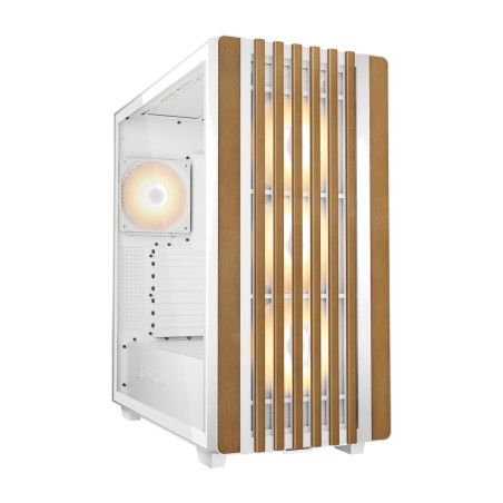 caja de pc semitorre con cristal templado y frontal de madera rebel c70g-rgb-atx