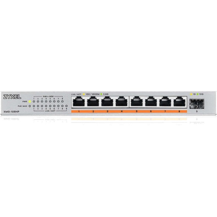 ZYXEL 8-ports 2,5G PoE unmanaged switch XMG-108HP 1X-SFP+