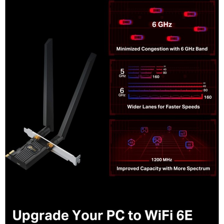 TP-LINK Scheda di rete PCIe Wi-Fi 6E e Bluetooth