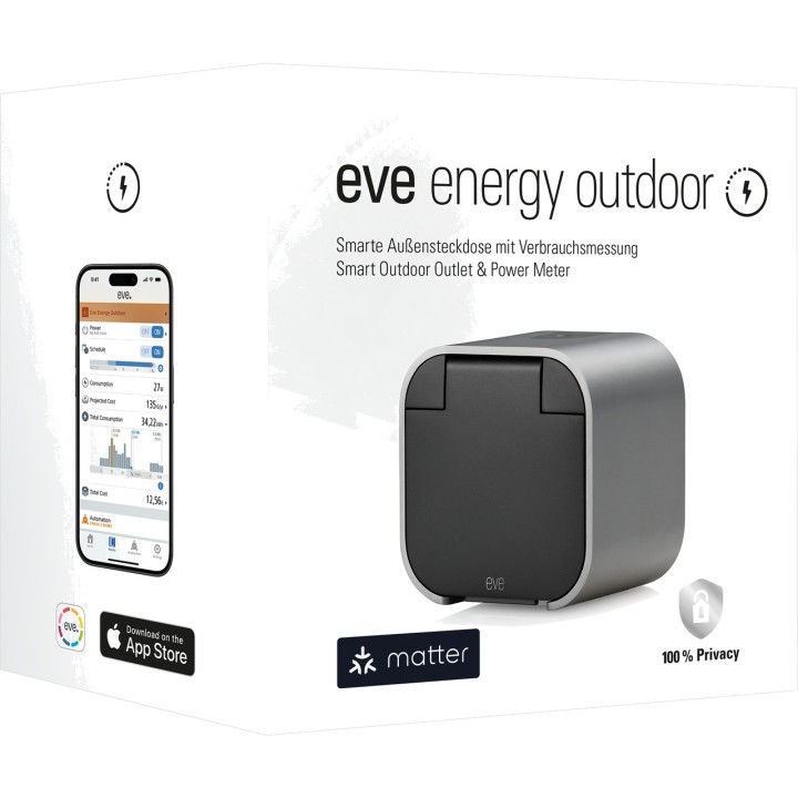 EVE SYSTEMS Udendørs smartstik med forbrugsmåler ENERGY