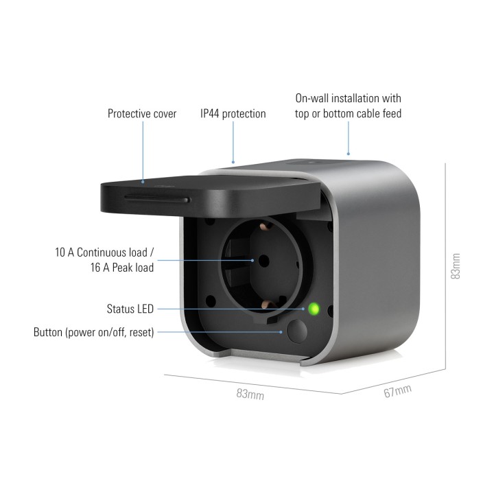 EVE SYSTEMS Udendørs smartstik med forbrugsmåler ENERGY