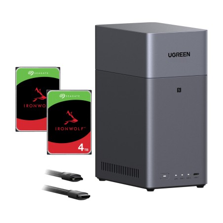 servidor nas de 2 bahías con discos duros dh2300 4gb 2x-seagate-ironwolf 4tb