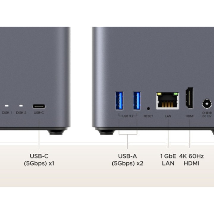 UGREEN Servidor NAS de 2 bahías con discos duros DH2300 4GB 2X-SEAGATE-IRONWOLF 4TB 100186184
