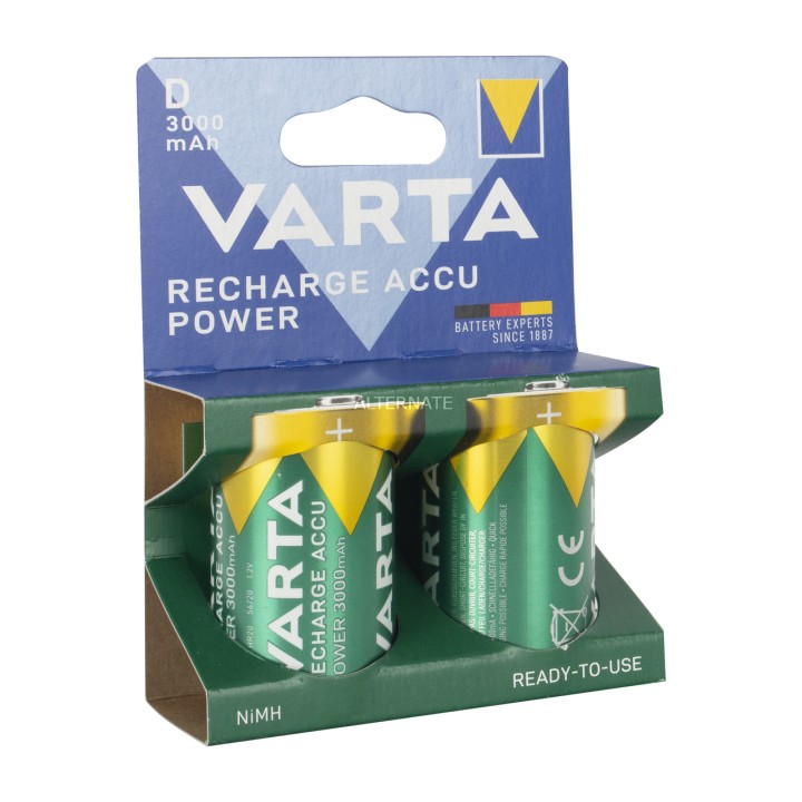 VARTA Polnilna baterija NiMH POWER D HR20 3000MAH 2 UDS