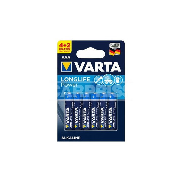 VARTA Blister 4+2 pilhas alcalinas LR03 AAA 79010075