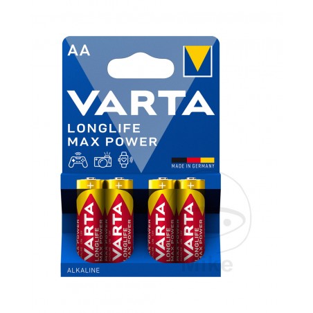 pacote de 4 baterias médias aa longlife max power