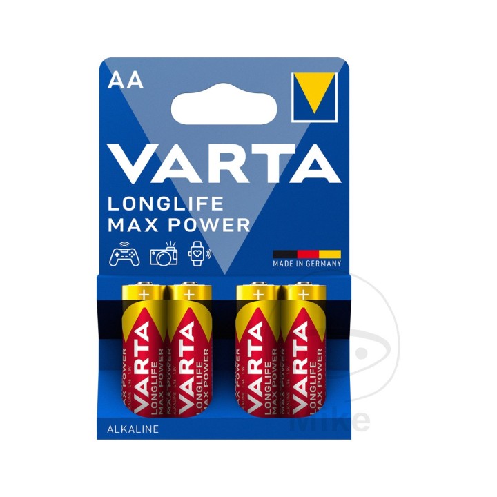 VARTA Pack 4 pilas medianas AA LONGLIFE MAX POWER 156.01.21